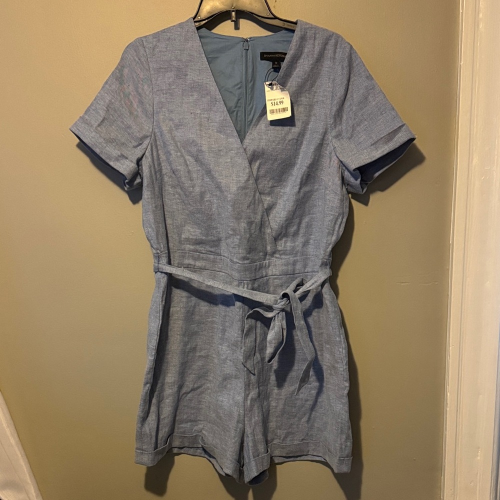 Banana Republic Light Blue Romper (Size 14)